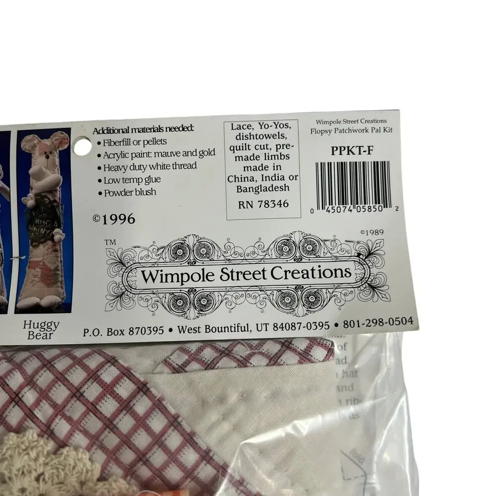 WIMPOLE STREET CREATIONS Patchwork Pals Flopsy Bunny Sewing Craft Kit Rabbit NEW